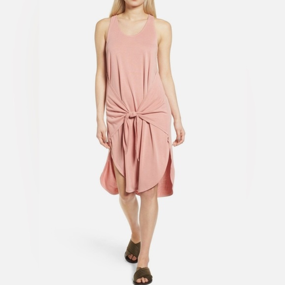 NWT TROUVE | Gray front tie sleeveless dress scoop neck modal blend Sz XS - Picture 6 of 7